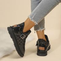 Botas cálidas de nieve para mujer, botines de felpa con hebilla, invierno, 2023 - details 3