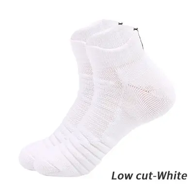 Calcetines deportivos de ciclismo para hombre, tobilleras medias de compresión para correr, baloncesto, bicicleta de montaña, antideslizantes, color blanco y negro - 1