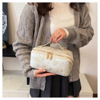 Bolsa de maquillaje vintage portátil de gran capacidad bolsa de tocador portátil para almacenamiento de cosméticos - details 6