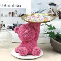 Artesanías de resina de oso rosa, adornos para el hogar, almacenamiento de bandeja de estudio, decoraciones de entrada de transmisión en vivo - details 11