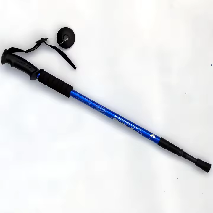 Bastones de senderismo de aluminio ajustables, ultraligeros, retráctiles y duraderos con bloqueo de Giro Seguro para entusiastas del Trekking - 1