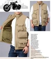 Chaleco Cargo para Hombre Abrigo Táctico de Lana Gruesa sin Mangas, Traje de Trabajo con Bolsillos, 6XL, Novedad 2025 - details 2