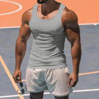 Un chaleco informal y transpirable de color liso para el entrenamiento físico de verano de los hombres en Europa y Estados Unidos en 2025. - details 16