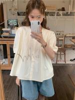 Blusa de verano para mujer, camisa de primavera, blusa para mujer, Blusas largas de gasa, informales, elegantes, Vintage, de manga larga, holgada de gran tamaño, blanca - details 1