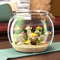 Pecera redonda Ultra transparente, pecera de plástico para peces dorados, pecera de escritorio decorativa, acuario pequeño de escritorio inastillable - details 4