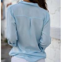 Blusa de Chiffon Suave y Elegante Camisa Larga con Cuello de Cuentas Tunicas de Oficina para Mujeres Tops de Talla Grande 2023 - details 3