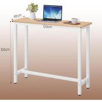 Conjunto de Mesa de Bar y 2 Taburetes, Muebles de Comedor, Mesa Alta y Taburetes de Bar, Barra Cocina y Salon, 140x40x100 cm, Metal + MDF, Roble Claro - details 17