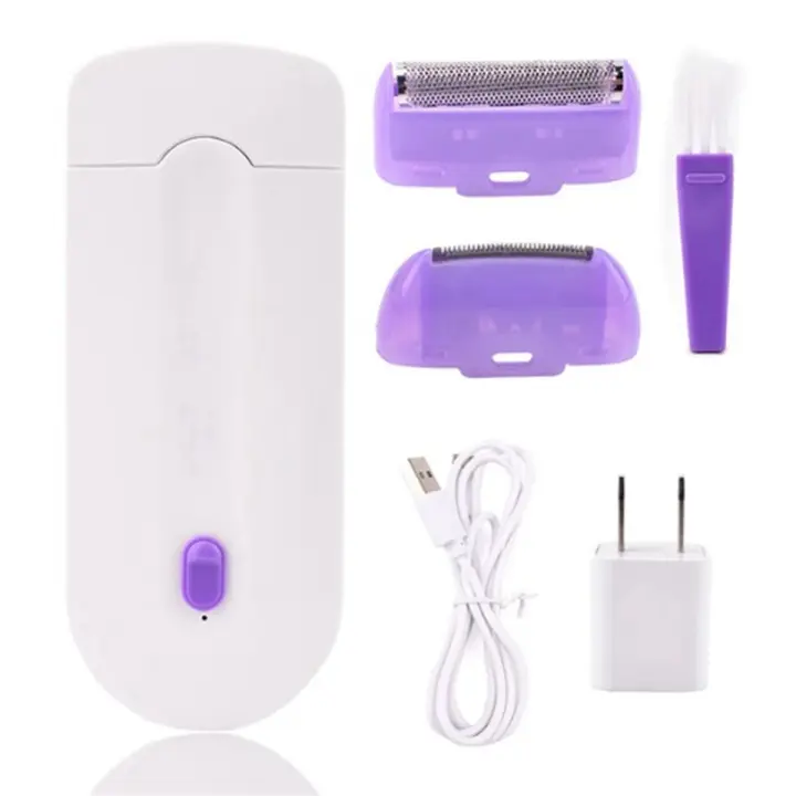 Depiladora recargable por USB para mujer, afeitadora corporal portátil, afeitadora giratoria para cara, pierna, Bikini, labios, removedor de pelo, enchufe estadounidense - 1
