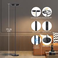 Lámpara de Pie LED Regulable, Lampara de Pie Salon con Distancia & Táctil, 4 Temperaturas de Color, 1300LM, Lámpara de Lectura Moderna para Salón, Dormitorio y Oficina, 20W, Negra - details 6
