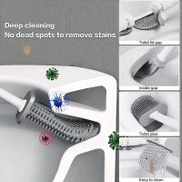 Cepillo De Inodoro Colgante Con Soporte Largo Cepillo De Limpieza De Baño Con Pincel Suave De Silicona Accesorios Ecológicos Para El Hogar - details 7
