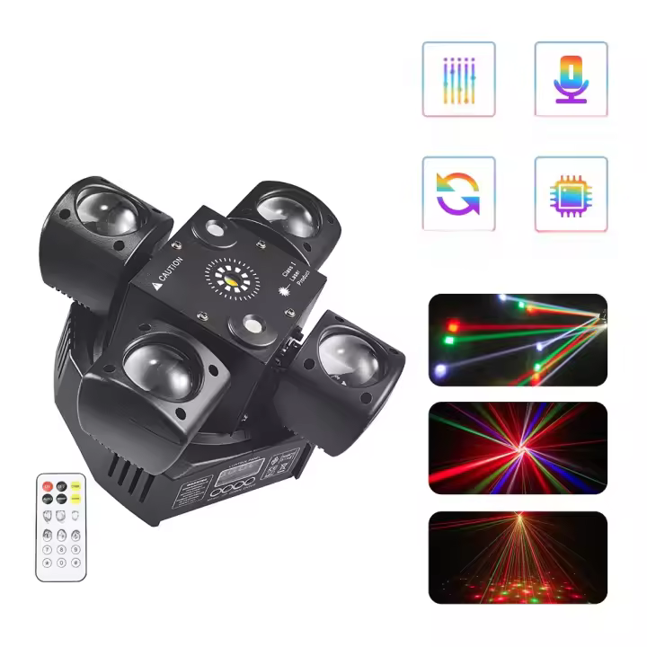 Luz de Cabeza Móvil Mini DJ de 48W Efecto Estroboscópico DMX512 LED RGBW para Fiesta y Club Nocturno Material de Plástico Certificado CE - 1