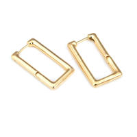 Aretes de Cuerda de Metal Dorado de 18K Diseño Redondo Rectangular de Alta Calidad - details 62