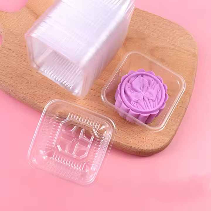 Contenedor de Mousse desechable Individual de plástico para pastel, bandeja para pastel de Luna, caja de embalaje, soporte para pastel - 1