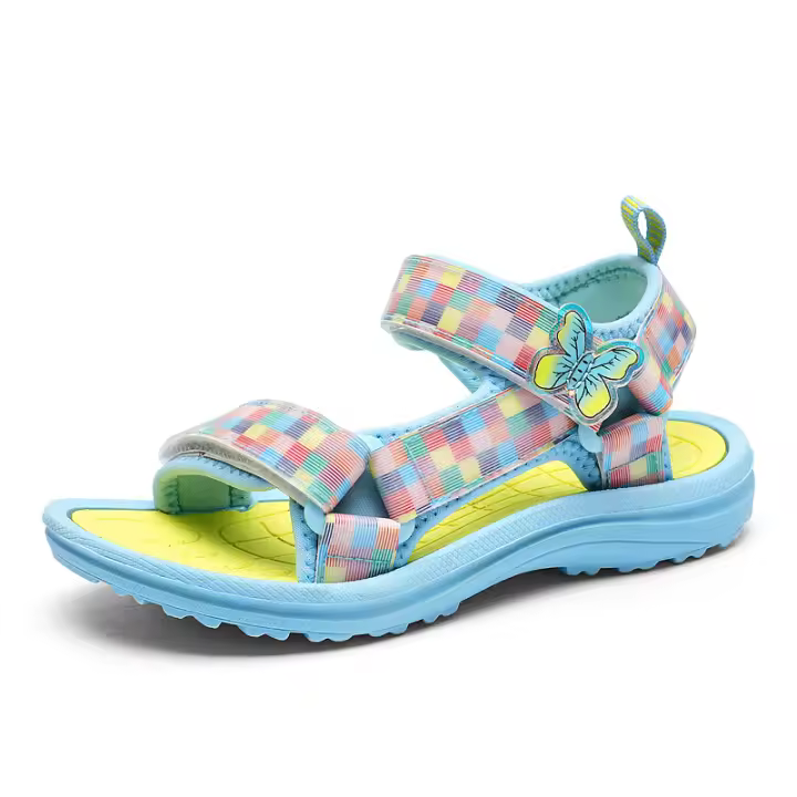 Sandalias transpirables de marca de verano para niñas, sandalias deportivas con diseño de mariposa para niños, sandalias de agua de playa con punta abierta antideslizantes para exteriores - 1