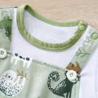 Romper IURNXB Para Bebé Niño Con Estampado De Animal De Zoológico Ropa De Bebé Recién Nacido Dos Piezas Falsas Con Mangas Cortas Estilo Europeo Y Americano Para Juego Casual - details 0