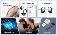 Auriculares inalámbricos IPX7 con Bluetooth, cascos de alta gama con 8H de tiempo de reproducción, sonido estéreo Hi-Fi, pantalla de alimentación - details 2