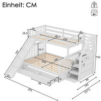 Cama de Almacenamiento Multifuncional Blanca 90 x 200 sobre 140 x 200 Con Cajones - details 0