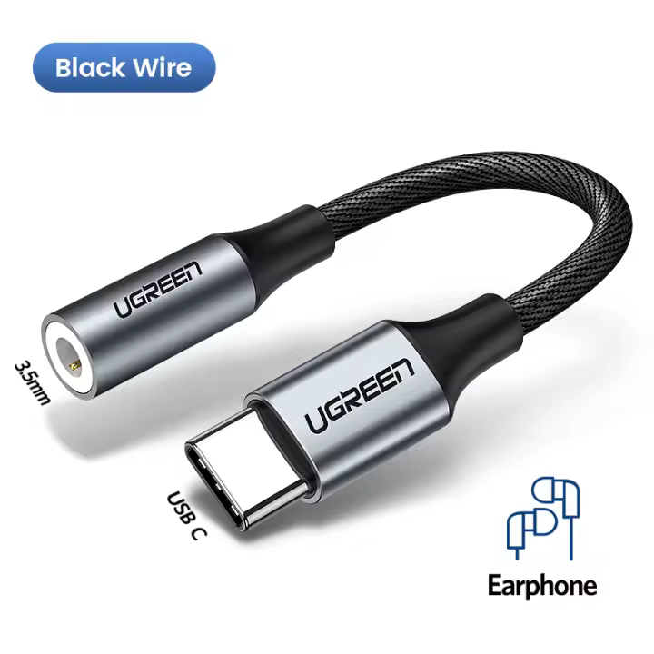 UGREEN tipo-c a cable de auriculares con conector de 3,5 mm Adaptador de audio AUX USB C de 3,5 mm - 1