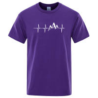 Camiseta de manga corta para hombre, camisa con Ecg de montaña, divertidas camisetas de Hip Hop, ropa de calle Harajuku, electrocardiograma, de verano - details 14
