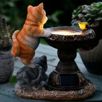 Estatua de resina de Animal Solar para exteriores, luz de jardín, decoración de césped, decoración de gato - details 4