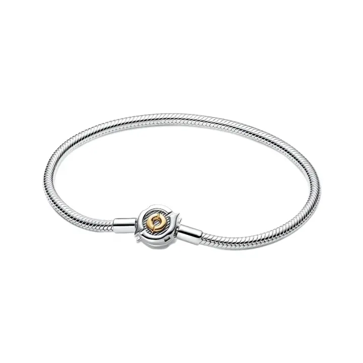 Bracelet de Cadena de Hueso de Serpiente de Plata Esterlina 925 Brillo Elegante para Mujeres Verano 2024 Adecuado para Todas las Encantaciones - 1