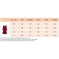 OUWU- 2025 Nuevos Vestidos De Manga Larga Con Cuello Cuadrado Rojo Vestido Midi De Primavera De Estilo Europeo Y Americano Para Mujer - details 0