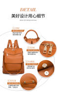 Mochila de cuero blanco y amarillo para mujer, bolsa de trabajo suave y sencilla, con correa para el hombro, informal, de viaje - details 9