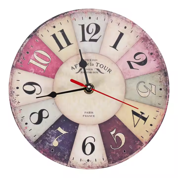 Reloj de pared de madera Timelike, diseño moderno, Vintage, rústico, Shabby Chic, decoración para el hogar, oficina, cafetería, arte, reloj grande - 1