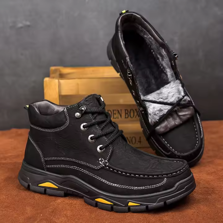 Zapatos de hombre al aire libre de terciopelo de piel de vaca de primera capa de cuero mate de alta calidad - 1