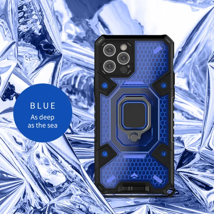 Funda a prueba de golpes para iPhone, carcasa con soporte magnético, anillo trasero, disipación del calor, para modelos 13 Pro Max - 1