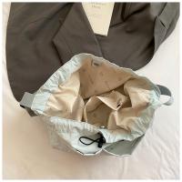 Bolso tipo cubo plisado de estilo coreano, bolso de gran capacidad, bolso de hombro de nailon, bolso cruzado de tela impermeable de Color sólido - details 11