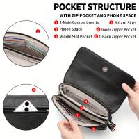 Bolso bandolera minimalista negro para mujer - Bolso de hombro vegano con múltiples bolsillos, cierre en tono dorado y correa ajustable, bolso elegante para todos los días, bolso bandolera pequeño - details 8