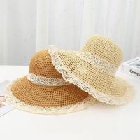 Sombreros de encaje sombreros de paja mujeres verano con cordones huecos - details 3
