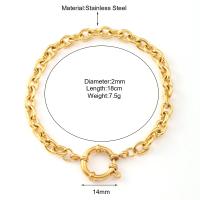 Pulsera de acero inoxidable para mujer, joyería simple de moda con cadena cruzada dorada - details 1