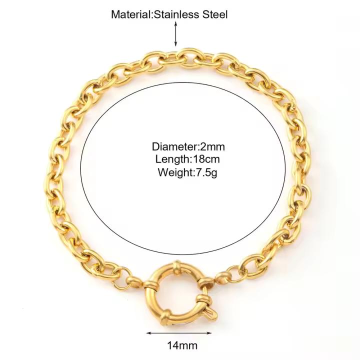 Pulsera de acero inoxidable para mujer, joyería simple de moda con cadena cruzada dorada - 1