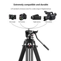 PULUZ-videocámara profesional de alta resistencia, trípode de aleación de aluminio con cabezal de arrastre fluido para cámara DSLR / SLR - details 9