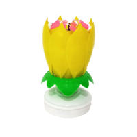 Vela de flor de loto mágica para fiesta de boda, decoración giratoria Musical creativa para pastel de cumpleaños, regalo de bricolaje para niños - details 1