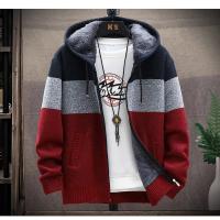 Suéter de invierno para hombre, cárdigan de terciopelo con cuello alto, informal, con cremallera, grueso y cálido - details 3