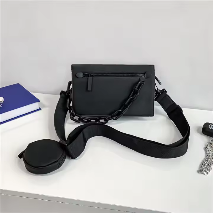 Nuevos bolsos para hombres y mujeres, bolsos de cadena personalizados de moda, bolsos de mensajero de hombro neutros y versátiles de moda, bolsos cuadrados pequeños. - 1