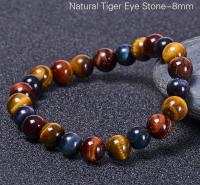 Pulsera de ojo de tigre de color natural para hombres y mujeres, amuleto de buena suerte hecho a mano, joyería Feng Shui - details 6