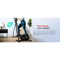 Sunny Health & Fiess Ejercitador elíptico vertical inteligente 2 en 1 para todo el cuerpo con sensores de pulso, entrenamiento cardiovascular cruzado en casa - details 1