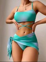 Microbikini Bandage para mujer, traje de baño Sexy para mujer, conjunto de Bikini Tie Dye, traje de baño de 3 piezas para mujer 2023 - details 1