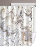Cortina de Ducha Mármol Gris Oro Moderno Abstracto Lujo Cortina de Baño de Poliéster Impermeable Antimoho Lavable Cortina Ducha 180 x 180 cm con Ganchos - details 0