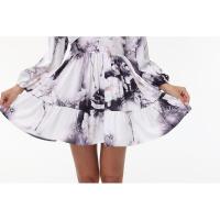 Vestido corto de encaje con cuello en V estampado de temperamento dulce nuevo de primavera para mujer - details 34