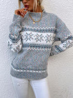 Suéter cálido de punto para mujer, jersey de cuello medio alto, copo de nieve, otoño e invierno, 2023 - details 22