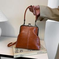 Bolso de hombro elegante con cierre de beso, bolso cruzado de estilo chino Retro de cuero PU, bolso de mujer Vintage de gran capacidad de Color sólido - details 36