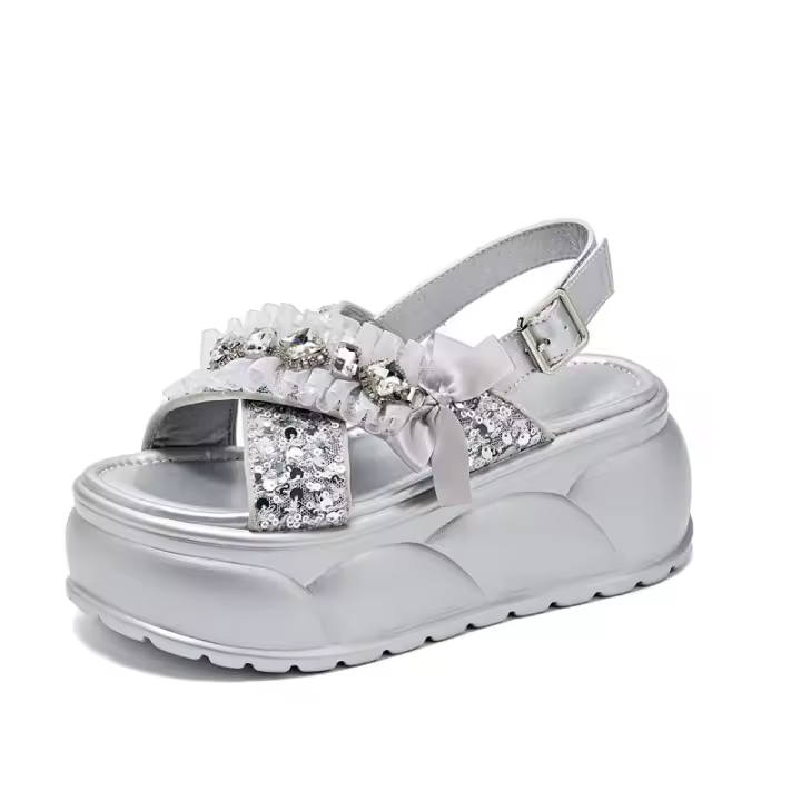 Sandalias Casuales de Moda para Mujer Nuevos Zapatos de Playa con Suela Gruesa y Cruzada con Estilo - 1