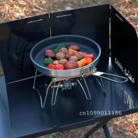 Sartenes Sartén antiadherente de aleación portátil con mango 24 cm Sartén recubierta para acampar Utensilios de cocina para senderismo - details 1