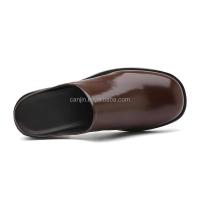 Nuevo 2025 plataforma oficialmente de cuero para hombres mula diseño de lujo italiano espejo de cabeza redonda tacones altos zapatos casuales grandes 46 - details 9
