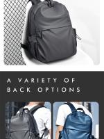 Mochila de ordenador impermeable con cremallera, mochila de viaje Simple, gran capacidad, moda - details 1